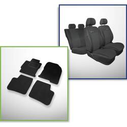 Conjunto: tapetes de veludo + capas feitas sob medida para Toyota Prius II Liftback (2003-2009) – Elegance P-1