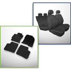 Conjunto: tapetes de veludo + capas feitas sob medida para Toyota Prius II Liftback (2003-2009) – Elegance P-4