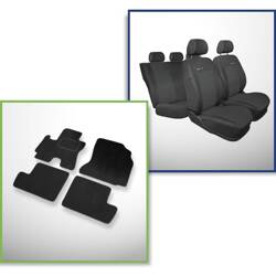 Conjunto: tapetes de veludo + capas feitas sob medida para Toyota RAV4 II SUV (2000-2005) – Elegance P-1