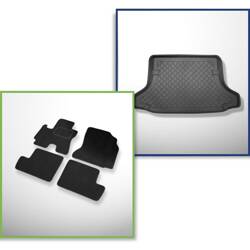 Conjunto: tapetes de veludo + capas feitas sob medida para Toyota RAV4 II XA20 (2000-2005)