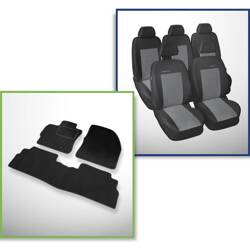 Conjunto: tapetes de veludo + capas feitas sob medida para Toyota Verso Minivan (2009-2013) – Elegance P-2