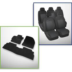 Conjunto: tapetes de veludo + capas feitas sob medida para Toyota Verso Minivan (2009-2013) – Elegance P-3