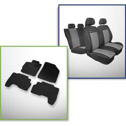 Conjunto: tapetes de veludo + capas feitas sob medida para Toyota Yaris II Hatchback, Sedan (2005-2010) – Elegance P-2