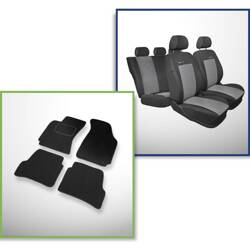 Conjunto: tapetes de veludo + capas feitas sob medida para Volkswagen Passat B5, B5 FL Sedan (1996-2005) – Elegance P-2