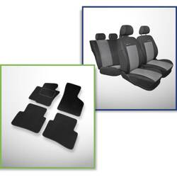 Conjunto: tapetes de veludo + capas feitas sob medida para Volkswagen Passat B6 Sedan (2005-2010) – Elegance P-2