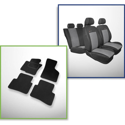 Conjunto: tapetes de veludo + capas feitas sob medida para Volkswagen Passat B6 Variant (2005-2010) – Elegance P-2