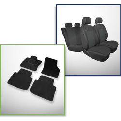 Conjunto: tapetes de veludo + capas feitas sob medida para Volkswagen Passat B8 Sedan, Variant (2014-....) – Elegance P-1