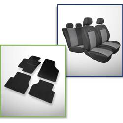 Conjunto: tapetes de veludo + capas feitas sob medida para Volkswagen Tiguan SUV (2007-2016) – Elegance P-2