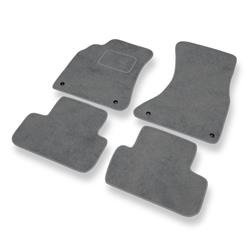 Tapetes de veludo para Audi A5 I 8T (3 portas) (2007-2016) - tapetes de carro - DGS Autodywan - cinza