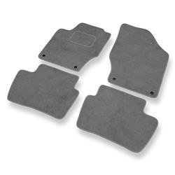 Tapetes de veludo para Citroen C4 II (2010-2018) - tapetes de carro - DGS Autodywan - cinza