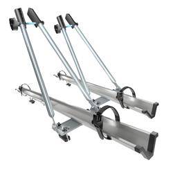 2x Porta-bicicletas de teto, suporte para bicicletas com barra de alumínio - Amos