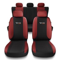 Capas de carro universais para Alfa Romeo 166 I, II, III (1998-2007) - protetores de assentos - coberturas para bancos - capas de proteção - Auto-Dekor - Tuning - vermelho