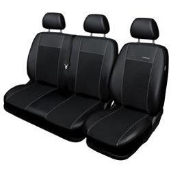 Capas feitas sob medida para Ford Transit VII Van (2013-2019) - protetores de assentos - coberturas para bancos - capas de proteção - Auto-Dekor - Premium - preto