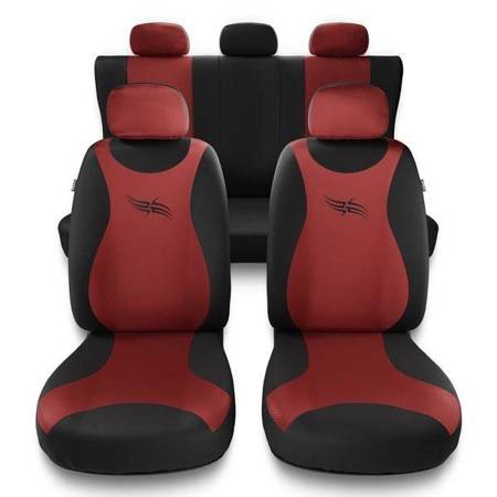 Capas de carro universais para Alfa Romeo 159 (2005-2011) - protetores de assentos - coberturas para bancos - capas de proteção - Auto-Dekor - Turbo - vermelho