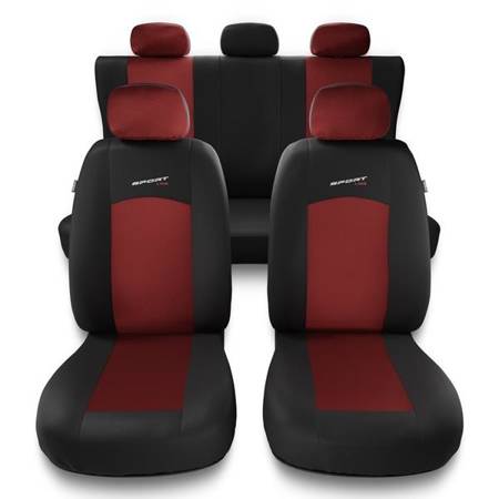 Capas de carro universais para BMW X1 I, II (2009-2022) - protetores de assentos - coberturas para bancos - capas de proteção - Auto-Dekor - Sport Line - vermelho