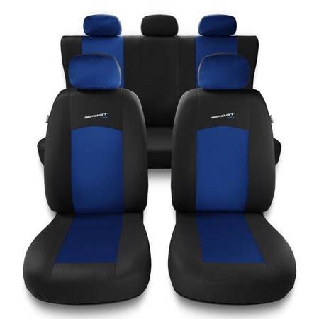 Capas de carro universais para BMW X3 E83, F25, G01 (2003-2019) - protetores de assentos - coberturas para bancos - capas de proteção - Auto-Dekor - Sport Line - azul