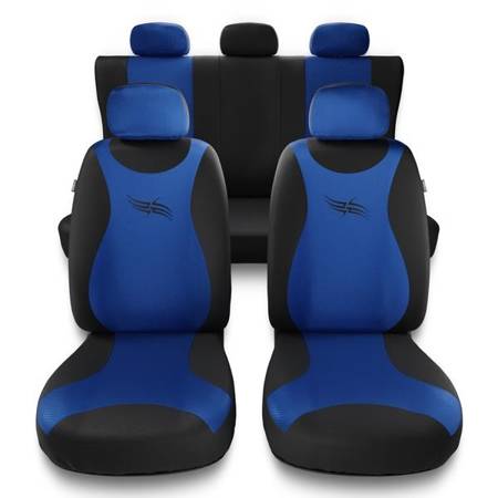 Capas de carro universais para BMW X6 E71, E72, F16 (2008-2019) - protetores de assentos - coberturas para bancos - capas de proteção - Auto-Dekor - Turbo - azul