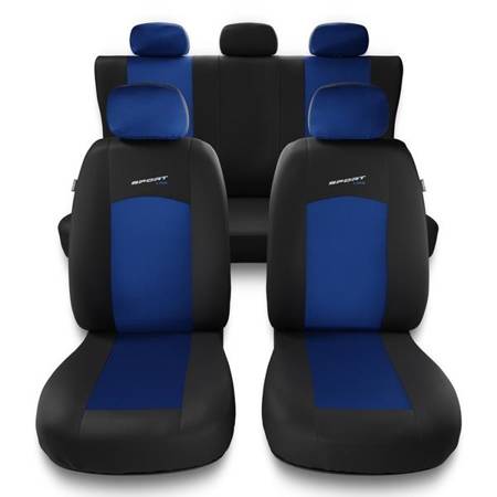 Capas de carro universais para Mazda 5 I, II, III (2005-2015) - protetores de assentos - coberturas para bancos - capas de proteção - Auto-Dekor - Sport Line - azul