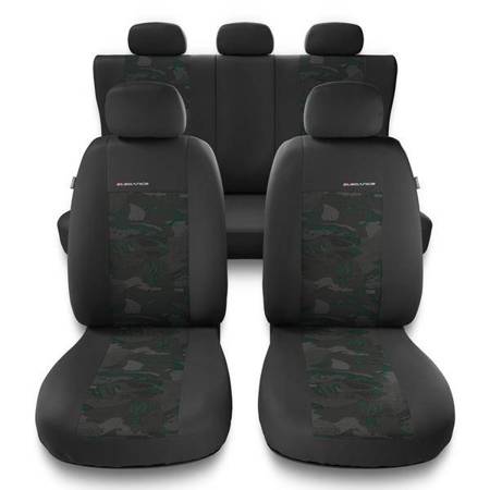 Capas de carro universais para Mitsubishi L200 I, II, III, IV, V, VI (1993-....) - protetores de assentos - coberturas para bancos - capas de proteção - Auto-Dekor - Elegance - verde