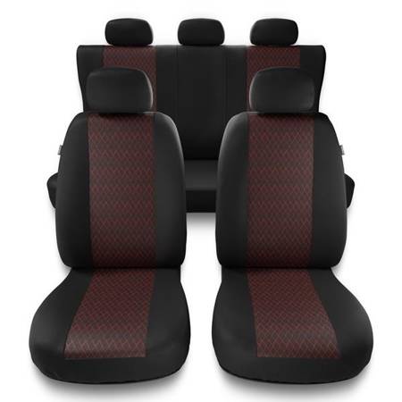 Capas de carro universais para Mitsubishi L200 I, II, III, IV, V, VI (1993-....) - protetores de assentos - coberturas para bancos - capas de proteção - Auto-Dekor - Profi - vermelho