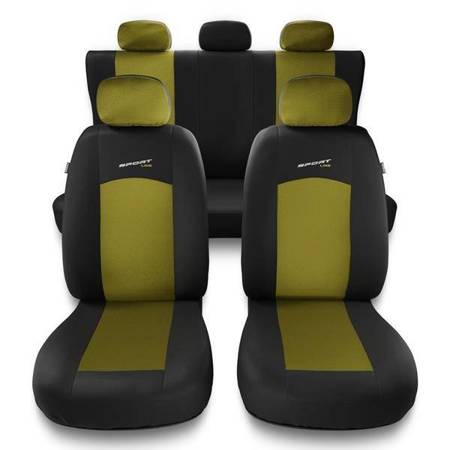 Capas de carro universais para Skoda Fabia I, II, III (1999-2019) - protetores de assentos - coberturas para bancos - capas de proteção - Auto-Dekor - Sport Line - amarelo
