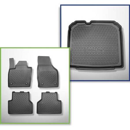 Conjunto: tapetes TPE + protetor de porta-malas para Audi Q3 SUV (08.2011-06.2018) - Aristar - Cool liner - parte inferior do porta-malas; sem roda sobressalente temporária; também para a versão Quattro