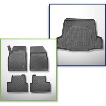 Conjunto: tapetes TPE + protetor de porta-malas para Chevrolet Cruze Sedan (05.2009-2011) - Aristar - Cool liner - com roda sobressalente provisória