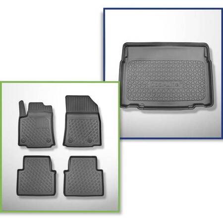 Conjunto: tapetes TPE + protetor de porta-malas para Citroen C3 Aircross II SUV (11.2017-....) - Aristar - Cool liner - parte inferior do porta-malas; base móvel na posição mais baixa ou sem base móvel; assentos reclináveis e deslizante traseiros