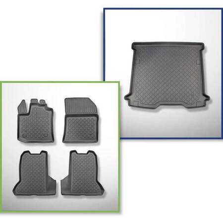 Conjunto: tapetes TPE + protetor de porta-malas para Dacia Dokker VAN (11.2012-09.2021) - Aristar - Guardliner - 5 lugares