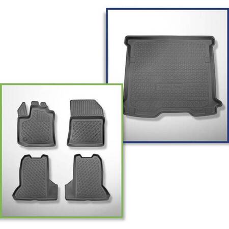 Conjunto: tapetes TPE + protetor de porta-malas para Dacia Dokker Van (11.2012-09.2021) - Aristar - Cool liner - 5 lugares