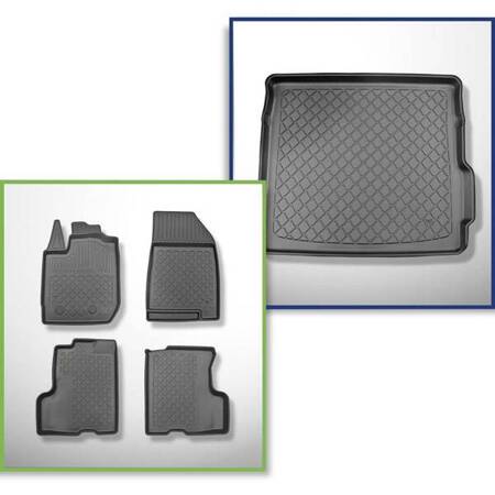 Conjunto: tapetes TPE + protetor de porta-malas para Dacia Duster II SUV (01.2018-....) - Aristar - Guardliner - tração em 4 rodas