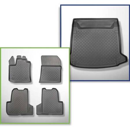 Conjunto: tapetes TPE + protetor de porta-malas para Dacia Lodgy Van (07.2012-10.2022) - Aristar - Guardliner - 5 lugares; sem terceira fileira