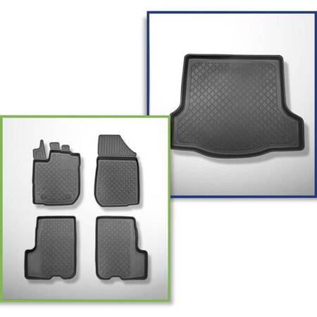 Conjunto: tapetes TPE + protetor de porta-malas para Dacia Logan II Sedan (03.2013-12.2020) - Aristar - Guardliner