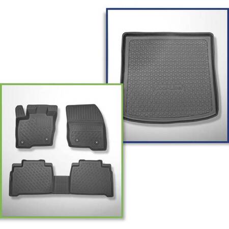 Conjunto: tapetes TPE + protetor de porta-malas para Ford Galaxy III Minivan (09.2015-....) - Aristar - Cool liner - 7 lugares; terceira fileira inclinada