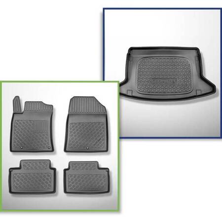 Conjunto: tapetes TPE + protetor de porta-malas para Kia Ceed III CD Hatchback (06.2018-....) - Aristar - Cool liner - parte inferior do porta-malas; sem base de dois níveis do porta-malas