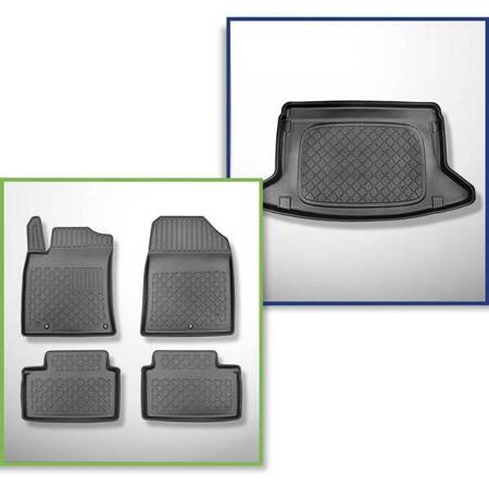 Conjunto: tapetes TPE + protetor de porta-malas para Kia Ceed III CD Hatchback (06.2018-....) - Aristar - Guardliner - parte inferior do porta-malas; sem base de dois níveis do porta-malas