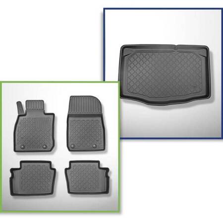 Conjunto: tapetes TPE + protetor de porta-malas para Mazda 2 Hatchback (02.2015-....) - Aristar - Guardliner