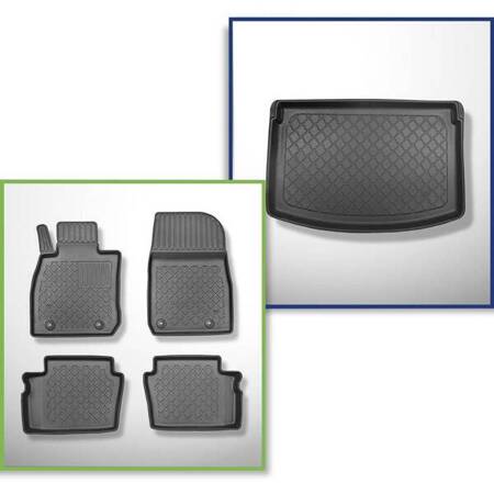 Conjunto: tapetes TPE + protetor de porta-malas para Mazda CX-3 SUV (06.2015-12.2021) - Aristar - Guardliner - para o nível superior (também com subwoofer) e inferior (apenas sem subwoofer) da base móvel do porta-malas