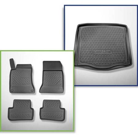 Conjunto: tapetes TPE + protetor de porta-malas para Mercedes-Benz CLA C117 Coupé (03.2013-03.2019) - Aristar - Cool liner - sem compartimento esquerdo e direito