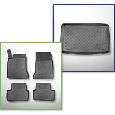 Conjunto: tapetes TPE + protetor de porta-malas para Mercedes-Benz Classe B W246 Sports Tourer (10.2011-12.2018) - Aristar - Guardliner - parte inferior do porta-malas; com variobox; comprimento do tapete 68 cm