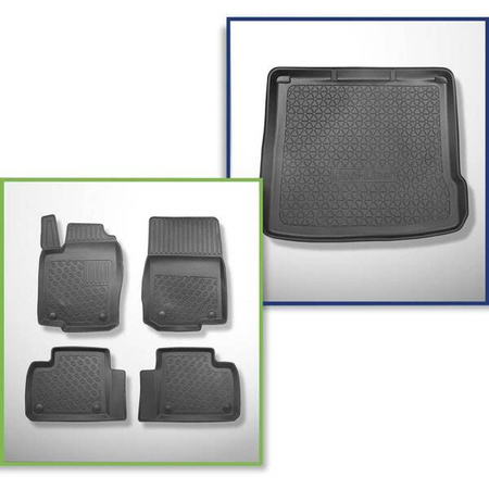 Conjunto: tapetes TPE + protetor de porta-malas para Mercedes-Benz Classe M W166 SUV (11.2011-05.2015) - Aristar - Cool liner