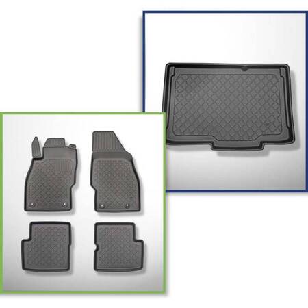 Conjunto: tapetes TPE + protetor de porta-malas para Opel Corsa Hatchback (2006-11.2014) - Aristar - Guardliner - parte inferior do porta-malas