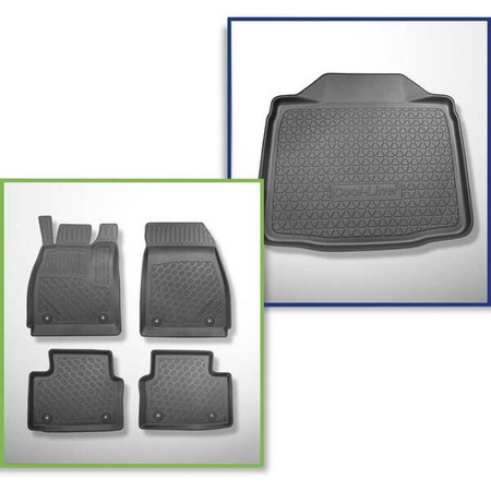 Conjunto: tapetes TPE + protetor de porta-malas para Opel Insignia A Liftback, Sedan (2008-05.2017) - Aristar - Cool liner - compartimento de bagagem de fundo: com roda sobressalente temporária ou conjunto de reparação