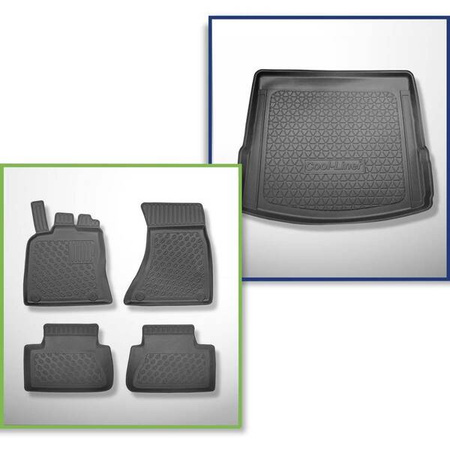 Conjunto: tapetes TPE + protetor de porta-malas para Porsche Macan SUV (03.2014-....) - Aristar - Cool liner - também para modelos com trilhos de montagem