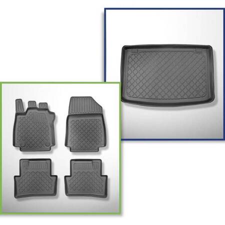 Conjunto: tapetes TPE + protetor de porta-malas para Renault Clio IV Hatchback (10.2012-08.2019) - Aristar - Guardliner