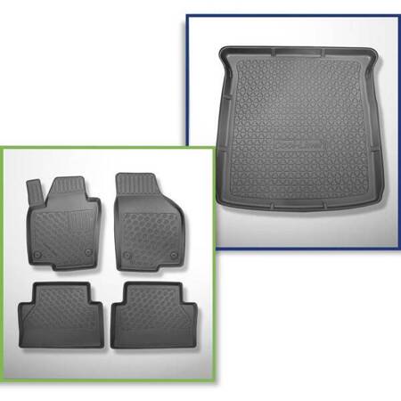 Conjunto: tapetes TPE + protetor de porta-malas para Seat Alhambra II Van (09.2010-03.2022) - Aristar - Cool liner - 7 lugares; terceira fileira inclinada