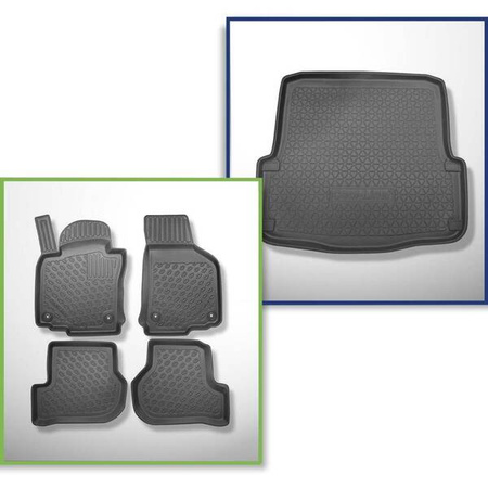 Conjunto: tapetes TPE + protetor de porta-malas para Skoda Octavia II 1Z Combo (2004-04.2013) - Aristar - Cool liner - parte inferior do porta-malas; também para a versão Scout e tração nas 4 rodas