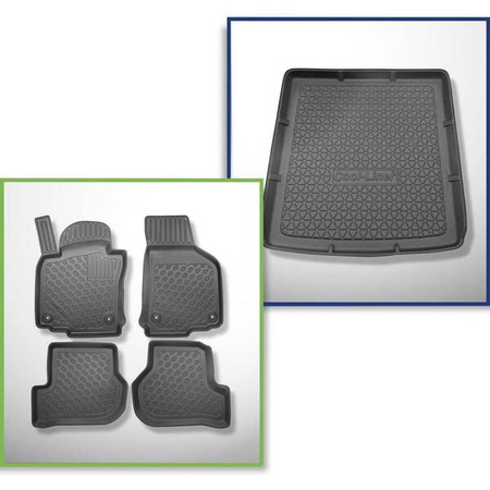 Conjunto: tapetes TPE + protetor de porta-malas para Skoda Octavia II 1Z Combo (2004-04.2013) - Aristar - Cool liner - parte inferior do porta-malas; também para a versão Scout e tração nas 4 rodas