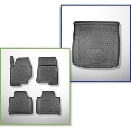 Conjunto: tapetes TPE + protetor de porta-malas para Ssangyong Rexton II SUV (11.2017-....) - Aristar - Cool liner - 5 lugares; base móvel na posição mais baixa ou sem base móvel; sem terceira fileira