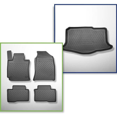 Conjunto: tapetes TPE + protetor de porta-malas para Ssangyong Tivoli SUV (03.2015-2018) - Aristar - Cool liner - parte inferior do porta-malas (sem base multifuncional)